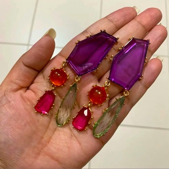 Zara Jewelry - Zara Kaleidoscope Geometric Dangle Colorful Earrings